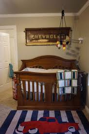 Jackson S Vintage Garage Nursery Project Nursery In 2020 Nursery Room Boy Car Themed Nursery Truck Nursery Theme