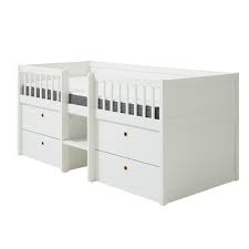 90 x 200 cm (b x l) großen liegefläche befinden sich 3 rollkästen, die den vorhandenen platz ideal ausnützen. Flexa Freja Kinderbett 90x200 Cm Mit Schubladen Regal In Weiss Kidswoodlove