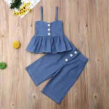 baby toddler fashionable solid strappy top and pants set baby outfits cocuk giyim sirin elbiseler