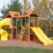 Kingsbridge Wooden Swing Set Playset Wooden Swing Set Wooden Swings Playset Outdoor
