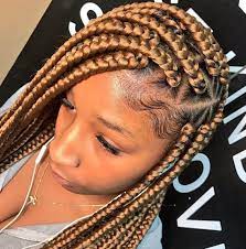 42 Chunky Cool Jumbo Box Braids Styles In Every Length Blonde Box Braids Box Braids Styling Braided Hairstyles