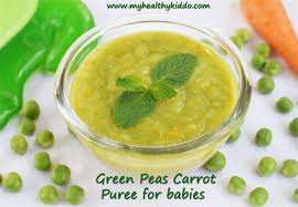 Green Peas Carrot Puree For Babies Peas Puree Recipe My Healthy Kiddo