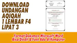 Download template undangan pernikahan gratis siap pakai 1. Download Undangan Aqiqah 1 Lembar Lipat 3 Undangan Microsoft Word Bisa Diedit Terbaru Terviral