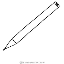 How To Draw An Easy Realistic Round Pencil - Completed Pencil Outline Lets Draw That Step By Step Drawing Drawings Pencil Sketch Drawing