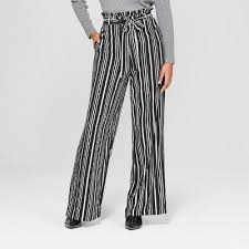 Black And White Pants Womens Women S Stripe Printed High Waist Paper Bag Pants A New Day Black White S Target Wide Leg Pants Outfit Womens Stripes Street Style Outfit