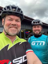 Dad and son head off