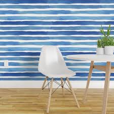 Papel de Parede listras em aquarela tons de azul - Papel de Parede |  Conspecto