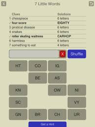 It's not quite an anagram puzzle, though it has scrambled words. 7 Little Words Review 148apps