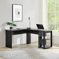 Erommy l shaped computer desk, 57 inch gaming desk with headset storage hook,large monitor stand for home office,computer corner desk,space saver, easy to assemble 4.5 out of 5 stars 79 $158.99 $ 158. Latitude Run Home Office L Shaped Corner Computer Desk Study Workstation Furniture With 2 Open Storage Bookshelves No Tool Assemble Required Black Wayfair