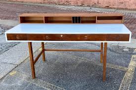 Simply unlock and push the button to flip up the computer screen, turning a standard desk into a computer workstation with keyboard and mouse already to use. Teak Flip Top Desk By Peter Lovig Nielsen Midcentury Modern Desks For Sale Sweet Modern Akron Oh
