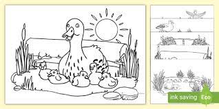 Use this ducks and ducklings coloring pages to introduce children to a spring topic about new life. Five Little Ducks Colouring Pages
