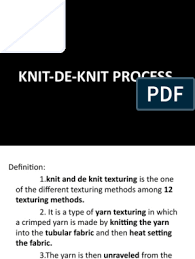 We did not find results for: Knit Deknit Process Pdf