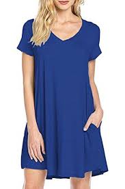 Molerani Women S Short Sleeve Pocket Casual Loose T Shirt Dress 2xl Royal Blue Pocket Tunic Dress Cotton Tshirt Dress Short Sleeve Shirt Women