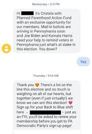 I Signed Up To Volunteer With Planned Parenthood Online And I Got This Text Votedem