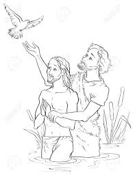All kids like to play with their sisters and brothers and do fun stuff. Baptism Of Jesus Christ Colouring Page Royalty Free Cliparts Vectors And Stock Illustration Image 49912005