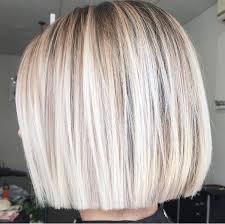 Black And Blonde Blunt Cut Bob Pin On Hair For Round Faces