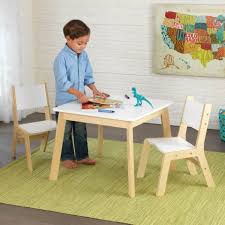 Kidkraft 27025 Kids Modern Play Activity Table 2 Chair Set White Natural New Kidkraft Kids Table Chair Set Kids Table And Chairs Modern Table And Chairs