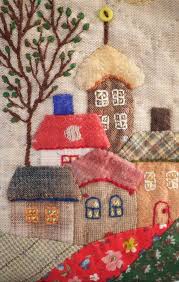 Cute Quilted Case For Phone Houses Japanese Etsy In 2020 Applique Quilts Free Motion Embroidery Quilt Patterns