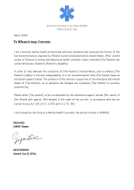 I am familiar with the voluminous professional literature concerning the therapeutic benefits of assistance animals for people with disabilities such as that experienced by first name. Emotional Support Animal Letter Sample Fast Esa Letter