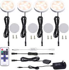 Model# ucl24fp/5cctca (75) $ 59 97. Buy Aiboo Led Under Cabinet Lighting Kit 4 Packs 12v Low Profile Puck Lights With Dimmable Wireless Rf Remote For Kitchen Counter Gun Safe Lighting Warm White Online In Turkey B01lmsyup4
