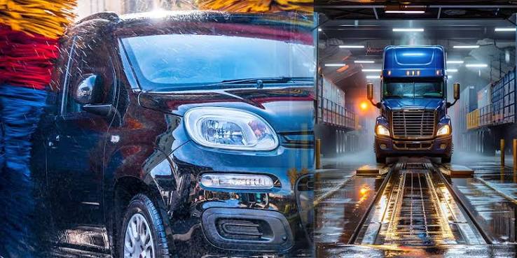 What are the primary differences between a carwash and a truck wash?