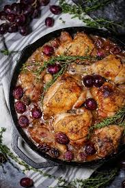 The sweetness of the grapes pairs perfectly with the chicken and pecans! Braised Chicken With Grapes What Should I Make For