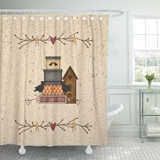 Chances are you'll found another primitive bathroom decor sets higher design ideas. Cynlon Heart Primitive Faith Family Friends Country Pip Berry Birdhouse Bathroom Decor Bath Shower Curtain 60x72 Inch Walmart Com Walmart Com