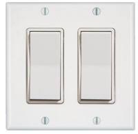 Illumra 2 Gang Wireless Light Switches Decorator Style Single Rocker Dual Rocker White