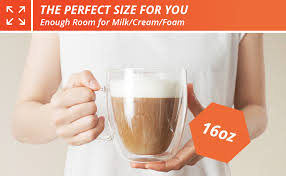 Maybe you would like to learn more about one of these? Amazon Com Large Coffee Mugs Double Wall Glass Set Of 2 16 Oz Dishwasher Microwave Safe Clear Unique Insulated With Handle By Elixir Glassware 16 Oz Kitchen Dining