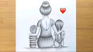 How To Draw A Mother And Her Baby S Step By Step Pencil Sketch Youtube Single continuous line drawing young mother siting on sofa hugging her daughter and reading a storybook at home. how to draw a mother and her baby s step by step pencil sketch