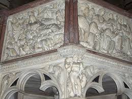 Reliefs Sculptes De La Chaire Du Baptistere De Pise Les Panneaux De La Chaire Sont Fortement Influences Par La Sculpture Des Sarcophages Antiques Et Les Repres