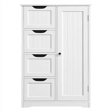 Even if you have a circular space where you require a storage cabinet to fit in, it is easily. Bathroom Floor Standing Cabinet Storage Organizer 4 Drawer Cupboard White For Sale Online Ebay
