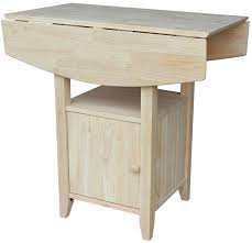 Dual Drop Leaf Bar Height Bistro Table With Storage Unfinished T 3638dpg Fs Wht Dining Table In Kitchen Solid Wood Dining Table Wood Dining Table