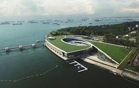 Marina Barrage Aerial View Catchment Area Singapore Water Catchment