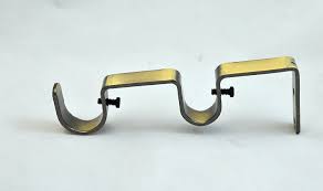 Cut tubing non returnable shipping: Double Curtain Rod Bracket For 1 And 3 4 Rod Antique Brass 1 Pcs Urbanest