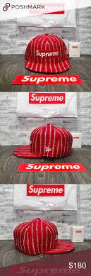 Supreme New Era Box Logo Text Stripe Red S S19 Cap Box Logo New Era New Era Logo