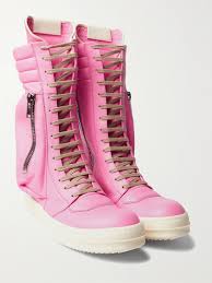 Rick Owens Cargo Basket Leather High Top Sneakers In Pink Modesens