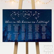Starry Night Wedding Seating Chart For A Star Or Galaxy