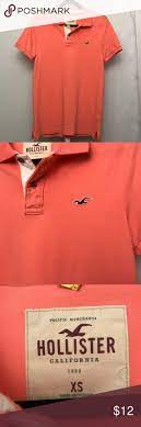 Hollister Mens Polo Shirt Salmon Size Xs Polo Shirt Shirts Hollister Shirts