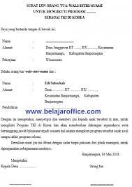Secara umum surat izin orang tua sama seperti surat pernyataan, yang tujuannya memberikan persetujuan atau penolakan atas kegiatan atau pekerjaan yang akan dilakukan anaknya. Contoh Surat Izin Orang Tua Untuk Bekerja Di Luar Negeri Belajar Office