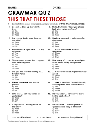 Let's see how well you do! English Grammar This That These Those Pdf Leisure