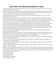 Maybe you would like to learn more about one of these? Http Cistude Org Pdff Soal Soal Tes Masuk Kedokteran Ugm Pdf