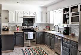 Comes with gray granite countertop and subway backsplash tile. Two Tone Grey And White Kitchen Cabinets Novocom Top