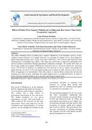 The malaysian new economic policy was created in 1971 with the aim of bringing malays a 30% share of the economy of malaysia and eradicating poverty amongst malays, primarily through the move is seen as the government efforts to increase investment in the service sector of the economy. Pdf Effects Of Paddy Price Support Withdrawal On Malaysian Rice Sector Time Series Econometric Approach Asian Journal Of Agriculture And Rural Development Academia Edu