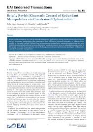 PDF) Briefly Revisit Kinematic Control of Redundant Manipulators via  Constrained Optimization
