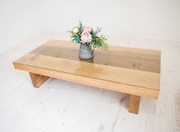 The innovative coffee table is made from composite wood with a rich finish to complement any decor. Oak Coffee Table With A Glass Top Amazon Co Uk Handmade Products