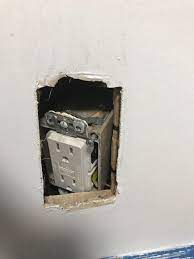 You may need to tuck in the wires. My Kitchen Outlet Pushed Back Into The Wall How Do I Fix It Hometalk
