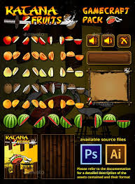 Katana Fruits Game Assets Photoshop Psd Ninja Pear Available Here Https Graphicriver Net Item Katana Fruits Game A Game Assets Game Background Katana