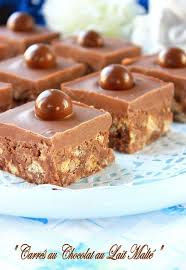 Carres Au Chocolat Et Au Lait Malte Les Gourmandises De Amela Recette Dessert Gateaux Et Desserts Gourmandise