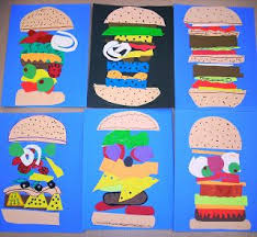 Bluemoonpalette1 Build A Burger Collage Elementary Art Art Lessons Art Education